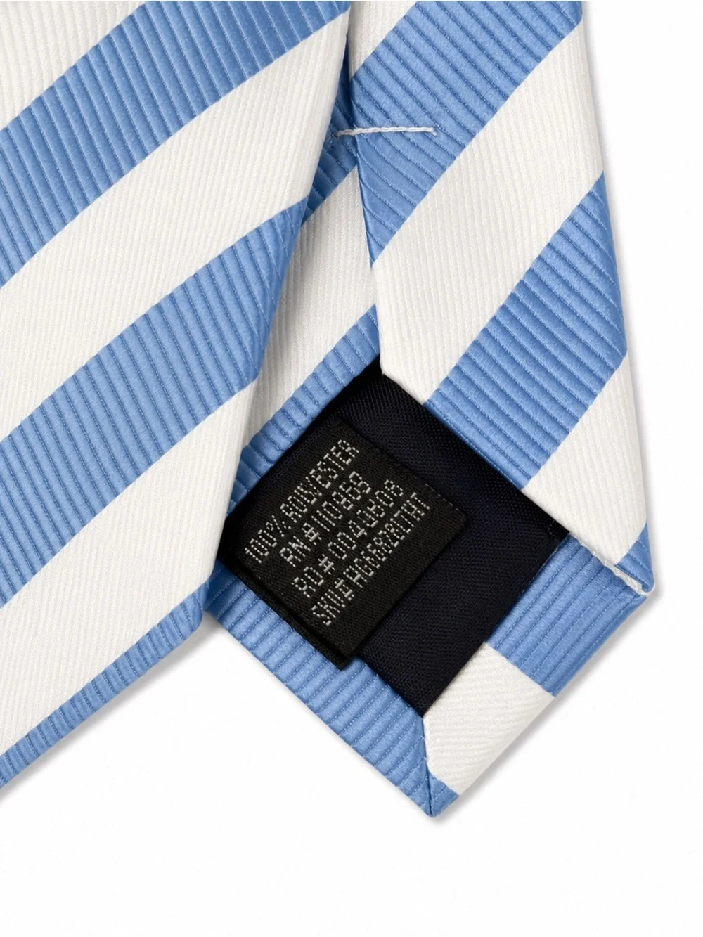 Men's Tie Carolina Blue White Diagonal Stripe Woven Polyester HPI Direct 59